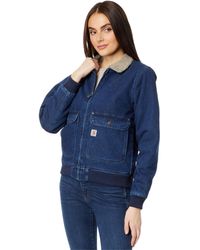 Carhartt - Relaxed Fit Denim Sherpa-lined Jacket - Lyst