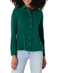 Amazon Essentials - Camicia Abbottonata in Jersey Opaco dalla vestibilità Regolare Donna - Lyst