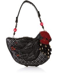 Mary Frances Chick Magnet Embellished Chicken Top-handle Bag - Black