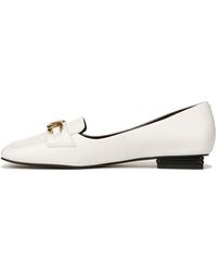 Franco Sarto - S Tiari Slip On Square Toe Loafers White Leather 5.5 M - Lyst