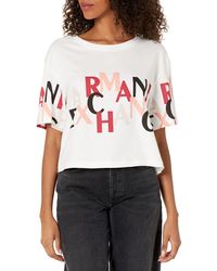 Emporio Armani - A | X Armani Exchange All Over Colorblocked Logo Cropped T-shirt - Lyst