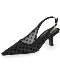 Sam Edelman - Bianka Sling Pump Black Polka Dot Mesh 5 Medium - Lyst