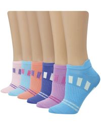 Hanes Performance Cool Compression Heel Shield Socks 6 Pair Pack - Blue