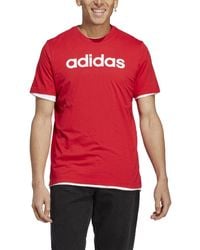 adidas - Mens Essentials Single Jersey Linear Embroidered Logo T-shirt T Shirt - Lyst