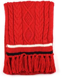 Tommy Hilfiger - Cable With Stripe Scarf - Lyst