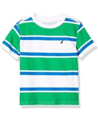 Nautica Boys Short Sleeve Wide Striped Crew Neck T-Shirt