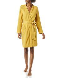 Amazon Essentials Lightweight Waffle Full-length Robe in Mustard Yellow Yellow Womens Clothing Nightwear and sleepwear Robes robe dresses and bathrobes 