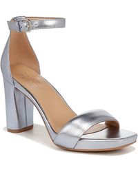 Naturalizer - S Joy Ankle Strap Heeled Dress Sandal Light Blue Metallic Leather 9.5 M - Lyst