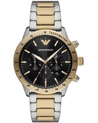 Emporio Armani - Chronograph Two-tone Stainless Steel Watch - Lyst