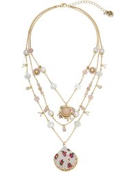 Betsey Johnson - S Floral Shell Layered Necklace - Lyst