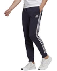 essentials french terry tapered cuff 3 stripes joggers
