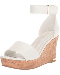Franco Sarto - S Clemens Cork Espadrille Wedge White Leather 7.5 M - Lyst