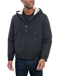 Lucky Brand - Bomber Jacket With Faux Sherpa Lined Hood - Lyst