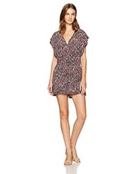 BCBGeneration Floral Ruffle Sleeve Romper - Black