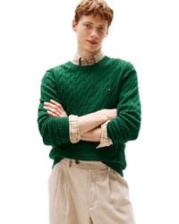 Tommy Hilfiger - Cotton Cable Crew Neck Sweater - Lyst