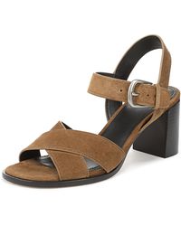 Vince - S Salma Heeled Sandal Elmwood Brown Suede 10 M - Lyst