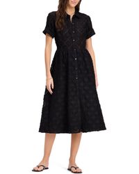 Kate Spade - Belted Midi Shirt Dress Black - Lyst