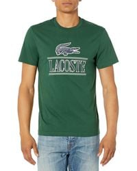 Lacoste - Short Sleeve Crew Neck Croc Graphic T-shirt - Lyst