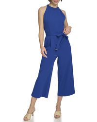 Tommy Hilfiger - Womens Scuba Crepe Sleeveless Belted Jumpsuit - Lyst