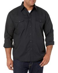 Wrangler - Mens Sport Western Basic Two Pocket Long Sleeve Snap Button Down Shirts - Lyst
