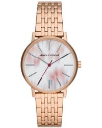 Armani Exchange - Lola Rose Gold Watch Ax5589 Stainless Steel - Lyst