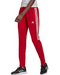 Red adidas Track pants and sweatpants for Women | Lyst