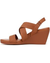Naturalizer - S Palmer Strappy Wedge Casual Sandals Brown Microsuede 8 M - Lyst