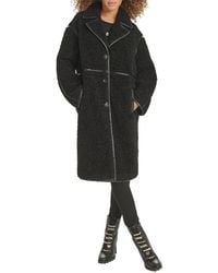 Karl Lagerfeld - Paris Long Faux Shearling Jacket Black - Lyst