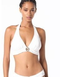 Michael Kors - Solid Logo Ring Halter Top - Lyst
