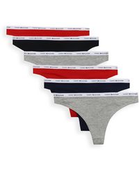 Tommy Hilfiger - Underwear Basics Cotton Thong Panties, 6 Pack - Lyst