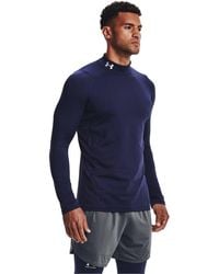 Under Armour - Coldgear Fitted Mock Midnight - Lyst