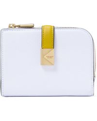 Kate Spade - Deco Colorblocked Pebbled Leather Small Compact Wallet - Lyst