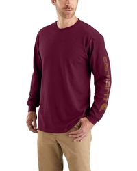 Carhartt - S Loose Fit Heavyweight Long-sleeve Logo Sleeve Graphic Work Utility T-shirt - Lyst