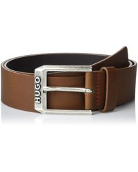 BOSS - Hugo Logo Buckle Leather Belt - Lyst