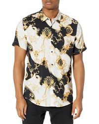 Guess - Short Sleeve Eco Rayon Gold Chains Shirt - Lyst