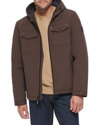 Levi's - Soft Shell Two Pocket Sherpa Lined Hooded Trucker Jacket - Lyst