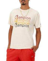 Champion - , Classic, Comfortable Crewneck T-shirt, Graphic Tee, Natural Retro Repeat - Lyst