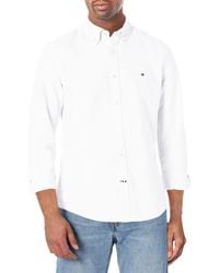 Tommy Hilfiger - Men's Long Sleeve Solid Oxford In Custom Fit Button Down Shirt - Lyst