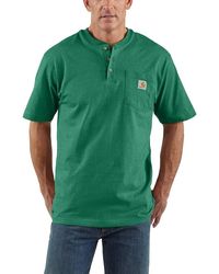 Carhartt - Mens Loose Fit Heavyweight Short-sleeve Pocket Henley T-shirt Work Utility T Shirt - Lyst