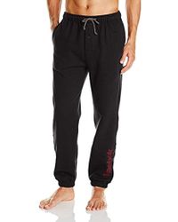 reebok men's cotton fleece straight leg pants