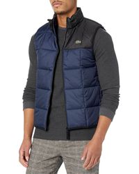 Lacoste - Color Blocked Full Zip Sleeveless Vest W/hood - Lyst