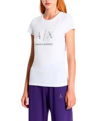 Emporio Armani - A | X Armani Exchange Slim Fit Cotton Jersey Sequined Logo Tee - Lyst