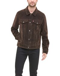levi's men's smooth lamb touch faux leather classic trucker jacket
