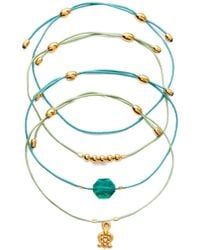 ALEX AND ANI - Aa644722crsg,turtle Cord Set Of 4,shiny Gold,green,bracelet - Lyst