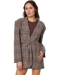 Norma Kamali - Oversized Single Breasted Jacket (Chocolate Glenn Plaid Tweed) Clothing - Lyst