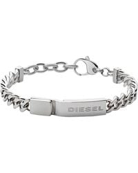 DIESEL - All-gender Stainless Steel Chain Id Bracelet - Lyst