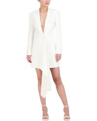 BCBGMAXAZRIA - S Long Sleeve Asymmetrical V Neck Blazer Mini Dress - Lyst