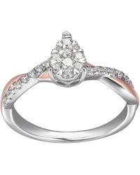 Amazon Essentials - 18 Karat Rose Gold Over Sterling Silver And Platinum Over Sterling Silver 3/8th Carat Total Weight Lab Grown Diamond Two Tone - Lyst
