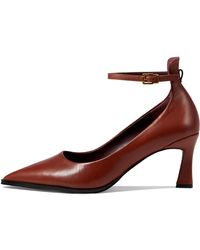 Franco Sarto - S Danielle Pointed Toe Ankle Strap Pump Tobacco Brown Leather 9 M - Lyst