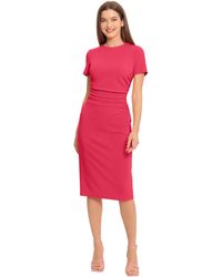 Maggy London - Dresses Ruched Waist Crepe Sheath Dress Workwear Office Occasion Event Guest Of - Lyst